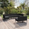 vidaXL Patio Lounge Set Outdoor Sectional Sofa Set Table Poly Rattan Black - 2 of 4