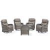 Gymojoy 5 Pieces Outdoor Patio Wicker Swivel Chair with 6 Inch Cushions and Fire Pit Table - 3 of 4