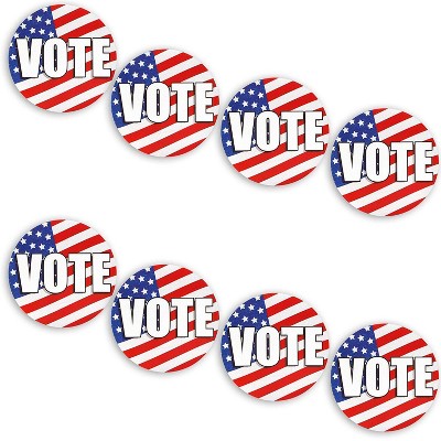 Vote Bumper Sticker, Vinyl Decal (4 x 4 in, 8 Pack)