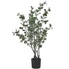 Monarch Specialties Artificial Plant 35 inch Tall Eucalyptus Tree Indoor Faux Fake Floor Greenery Potted Decorative Green Leaves Black Pot - 2 of 4