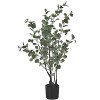 Monarch Specialties Artificial Plant 35 inch Tall Eucalyptus Tree Indoor Faux Fake Floor Greenery Potted Decorative Green Leaves Black Pot - image 2 of 4