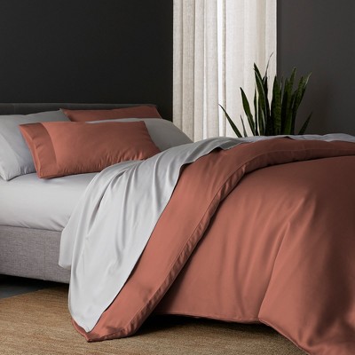 Clay Twin/Twin XL Organic Bamboo Viscose Duvet Cover Set