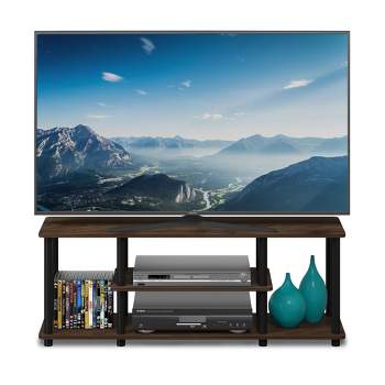 Furinno Turn-N-Tube No Tools 3D 3-Tier Entertainment TV Stands, Columbia Walnut/Black