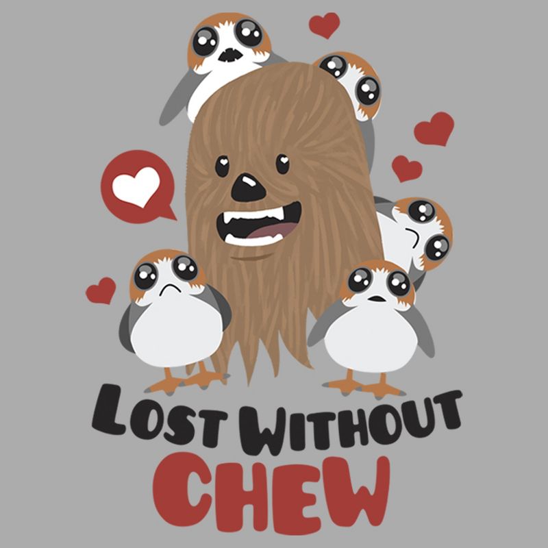 Boy's Star Wars Valentine's Day Lost Without Chew and Porgs T-Shirt, 2 of 6
