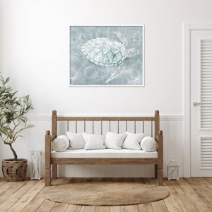 Amanti Art Sea Turtle by Stellar Design Studio Wood Framed Wall Art Print - 1 of 4