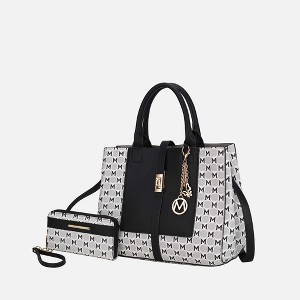 MKF Collection Yuliana Circular M emblem Print Satchel Bag with Wallet by Mia K - 1 of 4