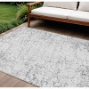 Gray And Ivory Abstract Washable Indoor Outdoor Area Rug - 2 of 4