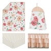Sweet Jojo Designs Girl Baby Crib Bedding Set - Watercolor Floral Collection Peach and Green 4pc - 2 of 4