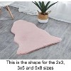 Home Mart Goods Pink Faux Rabbit Fur Fuzzy Soft Fluffy Plush Cozy Shaggy Area Rug - 3 of 4