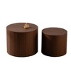 TOAOTBNBO Classic Coffee Table, Living Room Table with Circular Design, Contemporary Coffee Tables for Apartment, Dark Brown - 2 of 4