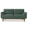 65" Loveseat Sofa, Mid Century Button Tufted Sofa Couch with Wood Legs & Trim - 2 of 4