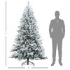FURNIinspire Artificial Trees 7ft Snow Flocked Christmas Tree With 1401 Tips, Foldable Stand For Home, Holiday, Decorations, Green, 50"*50"*82.7" - 3 of 4