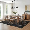 9'x12' Modern Geometric Bedroom Rugs, Washable Non Slip Large Throw Carpet for Living Room, Low Pile Stain Resistant Dining Room Rugs, Black - 4 of 4