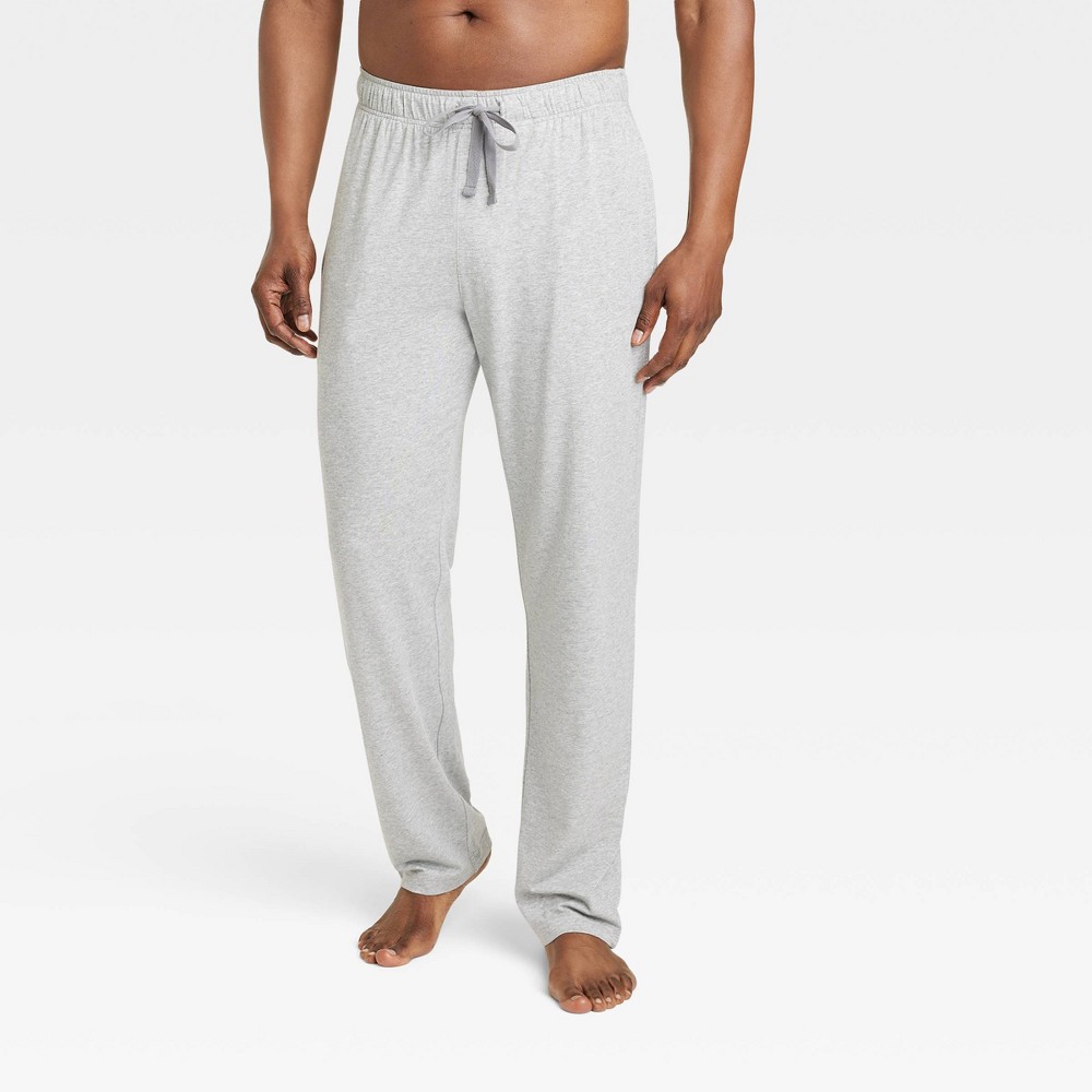 Men's Cotton Modal Knit Pajama Pants - Goodfellow & Co™ Heathered Gray XXL: Midweight, Elastic Waistband