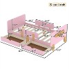 Kumasinova Twin/Full Storage Platform Bed with 2 Drawers,Solid Wood Bed Frame with Guardrails,Small Shelf,Hooks,No Box Spring Needed - 2 of 4