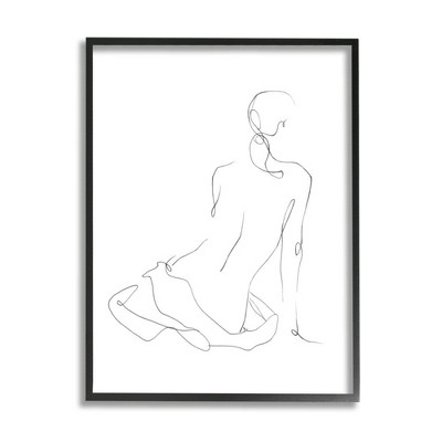 Stupell Industries Minimal Female Gesture Linework Figure Sketch