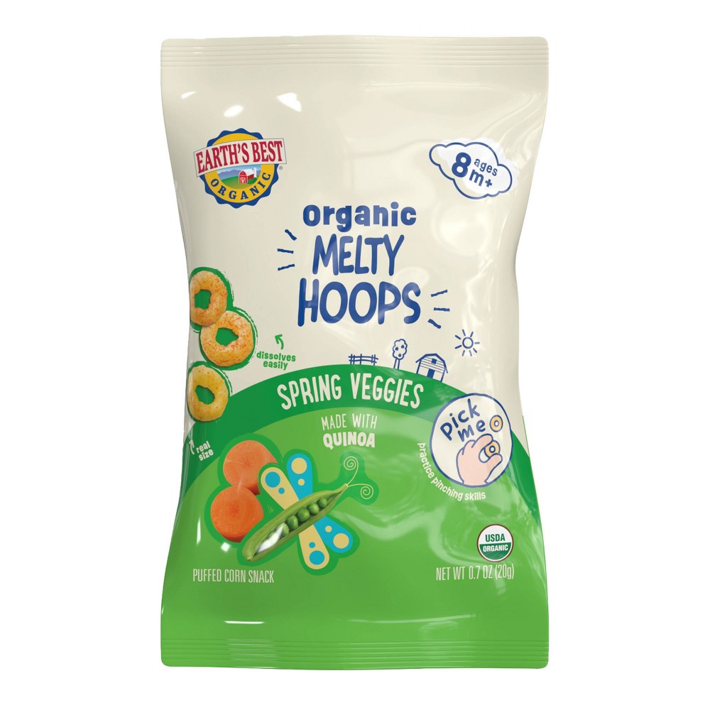 Earth's Best Melty Hoops Spring Veggies Baby Snacks - 0.7oz