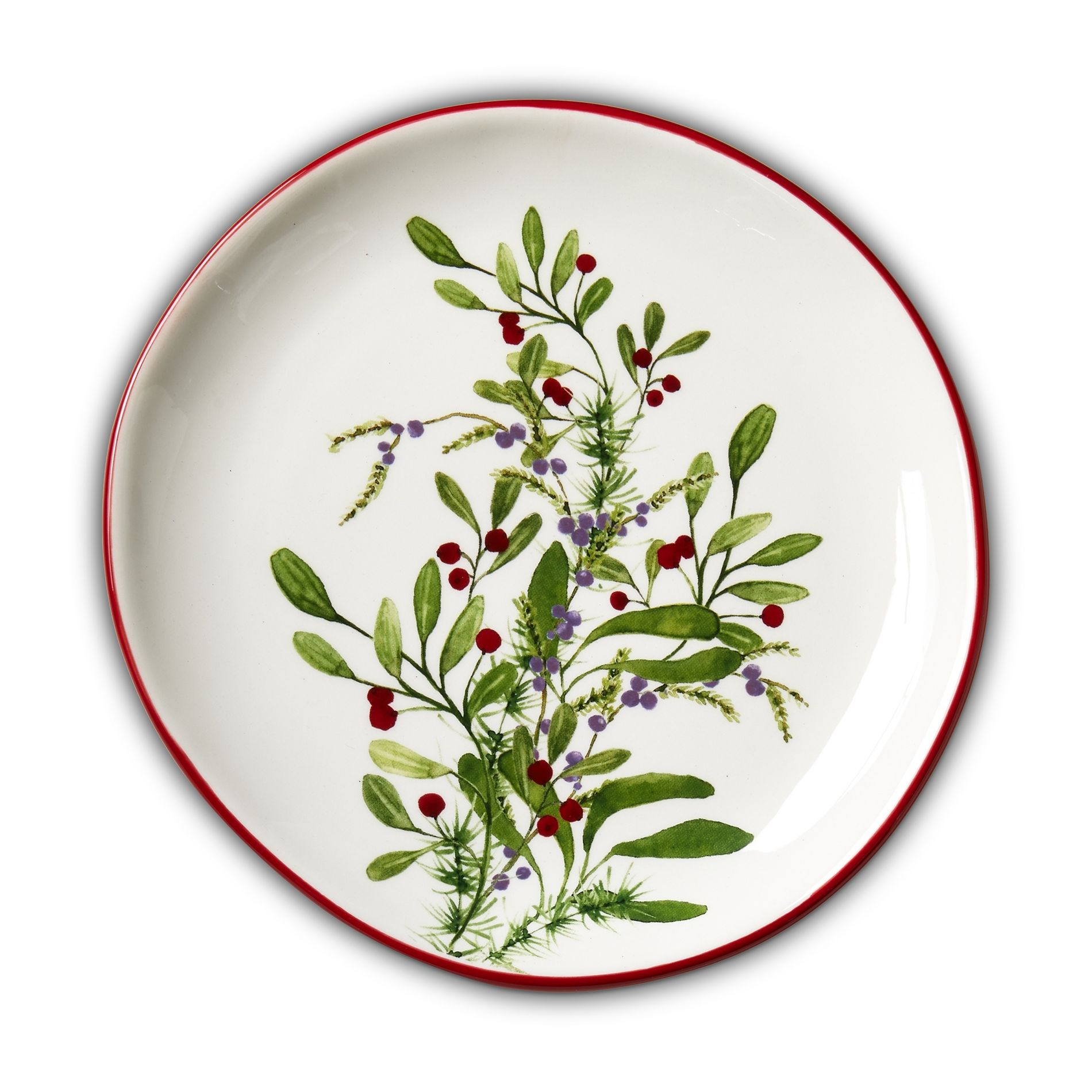 Tag Winter Berries Salad Plate Earthenware Multi 8.5in Christmas