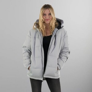 Members Only Women's Twill Block Puffer Oversized Jacket - 1 of 3