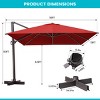 Pellebant Luxury 10'x 13'  Patio Cantilever Offset Umbrella UV30+ Outdoor Shade Canopywith 360-degree Rotation  5 Heights Adjustable - 2 of 4
