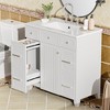 36"W Bathroom Vanity with Ceramic Sink, Bathroom Cabinet with Drawers, Soft-close Doors, Storage Cabinet and Adjustable Shelves, White/Blue/Grey/Green - 2 of 4