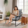 Hooseng Modern Accent Chair, Fluffy Living Room Chair with Removable Cushion, Armchair Chairs With Metal Frame for Bedroom Balcony Reading Room - 4 of 4