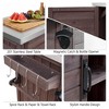 Bella Depot 78.3" Outdoor Kitchen Island with Foldable Grill Table, Wooden Outdoor Grill Cart with Trash Can Storage - 4 of 4