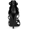 Allegra K Women's Open Toe Back Zip Strappy Stiletto Heel Lace-Up Sandals - 3 of 4