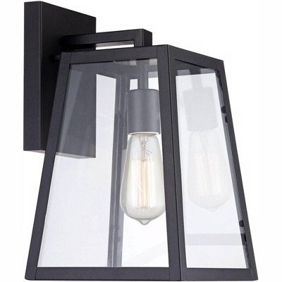 John Timberland Modern Outdoor Wall Light Fixture Black 13" Clear Glass Edison style bulb for Exterior House Porch Patio