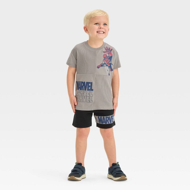 Toddler Boys&#39; Marvel Spider-Man Top and Bottom Set - Gray, 1 of 4