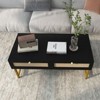 46" Rattan Coffee Table - Mid-Century Modern Design, Metal Frame, 2 Drawers for Storage, and Durable Construction - 4 of 4