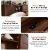 SinCiDo Farmhouse Full Size Bed Frame w/Storage Bookcase Headboard & Charging Station, Wood Platform Bed w/Wood Slat Support - 3 of 4