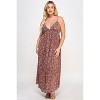 Slickblue Women's, Floral Print Maxi Dress, Tie Back, Rust Color, Summer Occasion Wear, Size 1XL to 3XL - 2 of 4