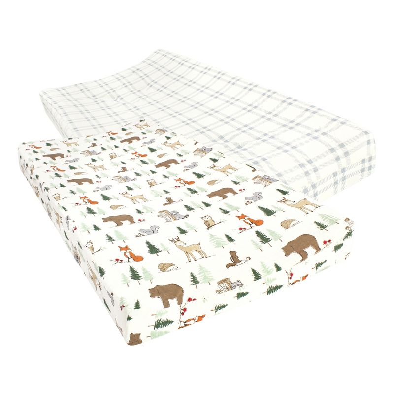 Hudson Baby Cotton Changing Pad Cover, Forest Animals, One Size, 1 of 5