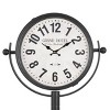 Olivia & May 72"x22" Metal Double Sided Tall Standing Floor Clock with Cone Shaped Base Black : Silent Mechanism - 3 of 4