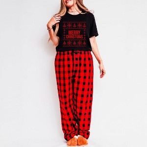Simply Sage Market Women's Merry Christmas Sweater Pajama Set - 1 of 4