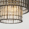 ALOADECOR Modern Luxury Matte Black Round Chandelier With Glass Rods Accent - 4 of 4