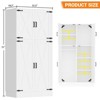 Aheaplus 71" Freestanding Organizer with  Adjustable Shelves and Hanging Rails, Wooden Closet with 4 Barn Doors - 2 of 4