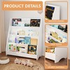 4-Tier Kids Bookshelf, Corner Storage Rack, Wooden Bookshelf for Infants and Toddlers, Stable Toddler Book Display Rack for Classrooms, Playrooms - 4 of 4