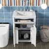 NicBex Bathroom Vanity with Ceramic Sink, 2 Spacious Cabinet Doors with 2 Double-tier Shelves and Adjustable Shelf, 1 Flip Drawer for Bathroom, White - 2 of 4