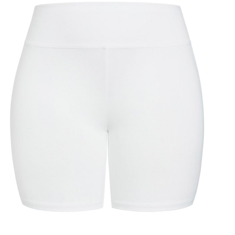 Women's Plus Size Supima® Bike Short - white | AVENUE, 3 of 4