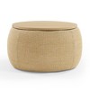 ACEPANO 25.5 in. W 2 in 1 Round Storage Ottoman For Living Room & Bedroom-Natural - 4 of 4