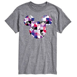 Men's - Disney - Mickey Plaid Logo Short Sleeve Graphic T-Shirt - 1 of 4
