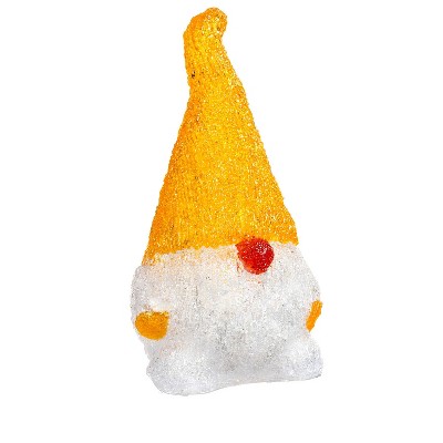 Twinkling Light Gnome Garden Statue, Yellow