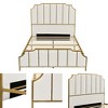 Metal Bed Frame With High Headboard, Wood Slat Support, Easy Assembly, Upholstered Bed - 4 of 4
