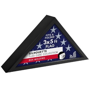 Americanflat Memorial Flag Case Small Frame in Black MDF with Polished Plexiglass 11.25" x 15.75" Fits Folded Flag of 3" x 5" - 1 of 4