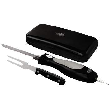 Hastings Home Electric Comfort-grip Carving Knife Set With Two Blades And  Wooden Storage Block : Target