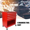 Ridstar 26 in. H Multifunctional 4-Drawer Tool Storage Cabinet with Wheels-Red - 2 of 4