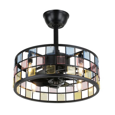 Bella Depot 18" Modern Metal Cage Ceiling Fan 3-Speed Reversible Blades with Remote Control and Light Kit(Bulbs not Included) - image 1 of 4