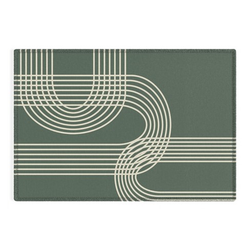 June Journal Minimalist Lines In Forest Rug - Deny Designs - image 1 of 4